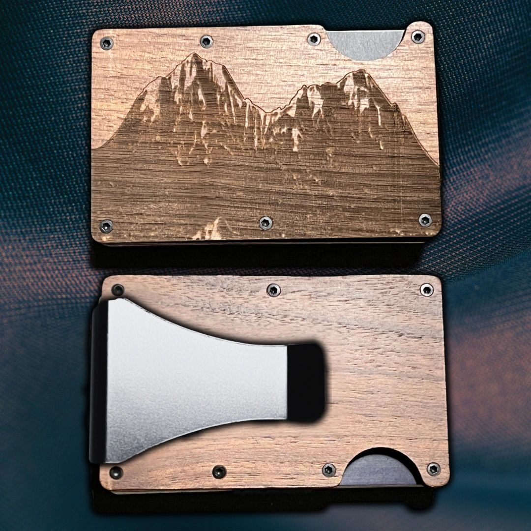 Custom Metal & Wood Slim RFID Protection Wallets