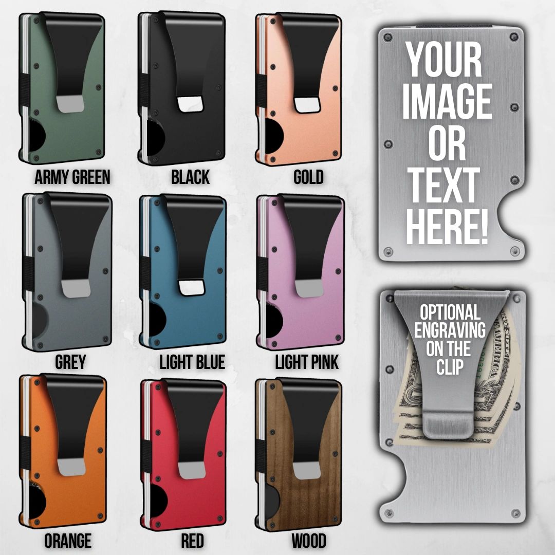 Custom Metal & Wood Slim RFID Protection Wallets