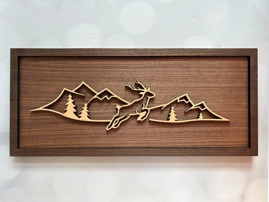 Wooden Animal Doodle Sign – Rustic Laser Cut Wall Art