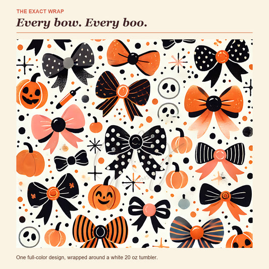 Exact Halloween bows full-wrap artwork shown flat