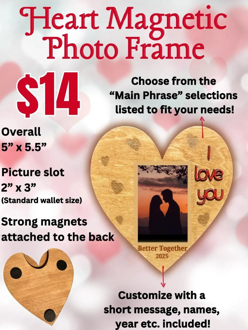 Custom Magnetic Heart Photo Frame