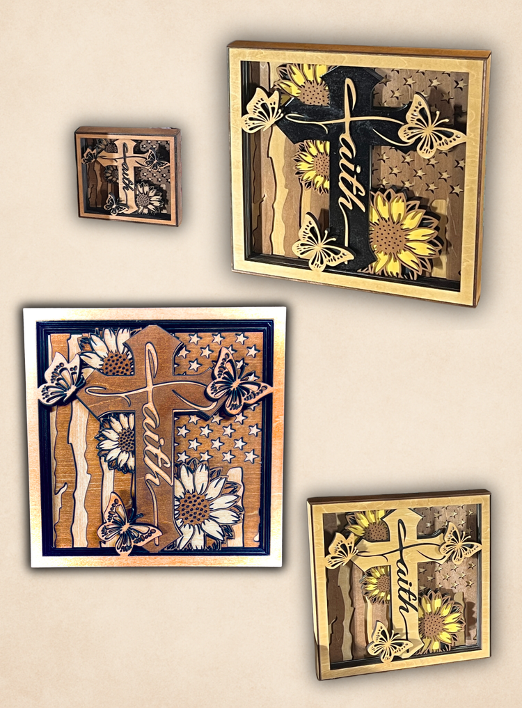 Faith layered wood art from JB Customs handmade Christian gifts