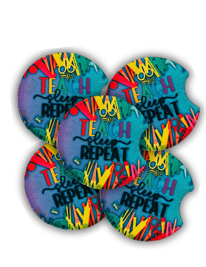 Custom Sublimation Car Coasters – Personalized Cup Holder Inserts (Set of 2)