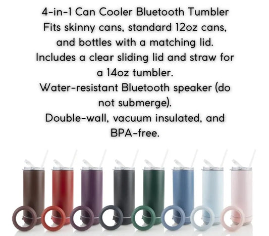 4-in-1 Can Cooler Bluetooth Speaker Laser Engraved Tumbler