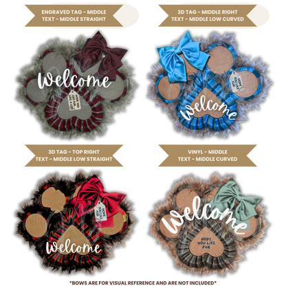 Custom Paw Print Wreath – Pet Lover Door Hanger – Handmade Faux Fur Wreath – Personalized Pet Décor