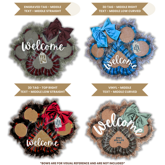 Custom Paw Print Wreath – Pet Lover Door Hanger – Handmade Faux Fur Wreath – Personalized Pet Décor