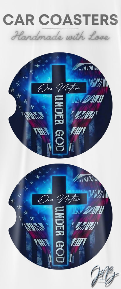 Custom Sublimation Car Coasters – Personalized Cup Holder Inserts (Set of 2)