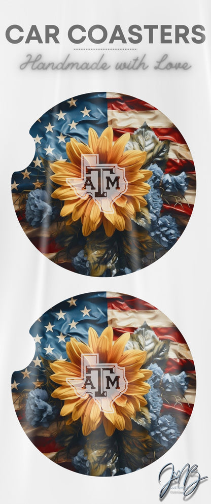 Custom Sublimation Car Coasters – Personalized Cup Holder Inserts (Set of 2)