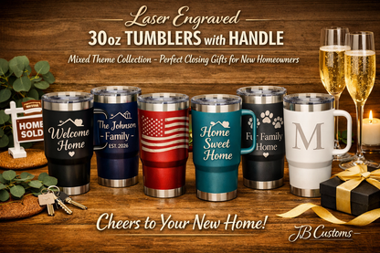 30oz Laser Engraved Tumbler with Handle