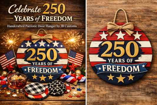 Patriotic 250th Birthday Door Hanger