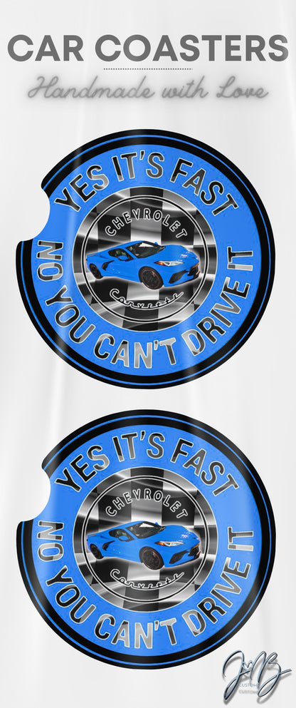 Custom Sublimation Car Coasters – Personalized Cup Holder Inserts (Set of 2)
