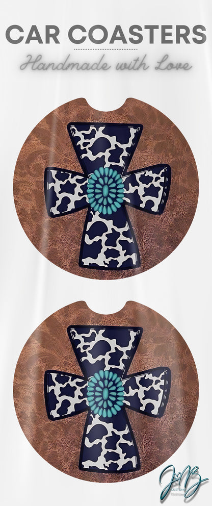 Custom Sublimation Car Coasters – Personalized Cup Holder Inserts (Set of 2)