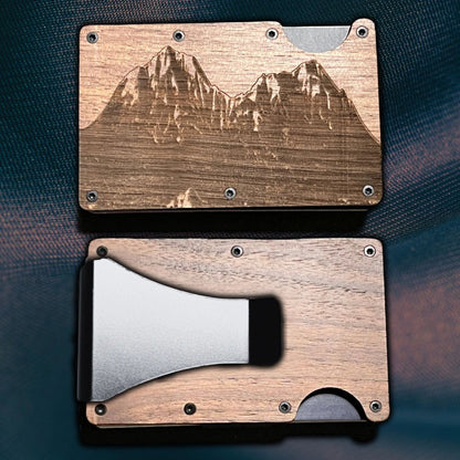 Custom Metal & Wood Slim RFID Protection Wallets