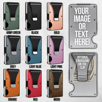 Custom Metal & Wood Slim RFID Protection Wallets