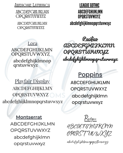 Custom name font showcase for choosing a font by name