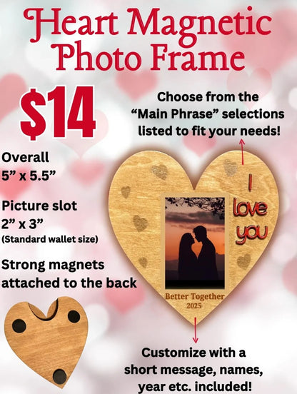 Custom Magnetic Heart Photo Frame