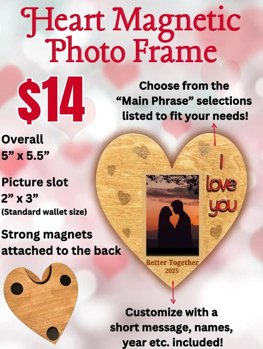 Custom Magnetic Heart Photo Frame