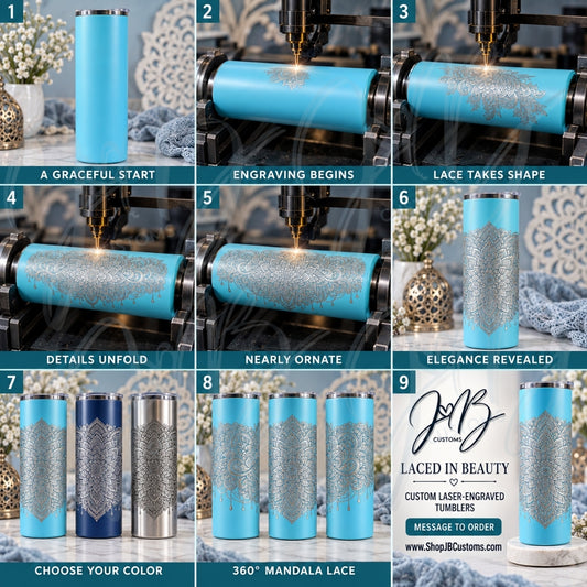 Mandala Lace Full-Wrap Laser-Engraved 20 oz Tumbler